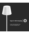 LED 4W lampe - 4400mA, batteri, 3000K, IP54, hvitt hus