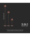 LED-lampe 4W - 4400mA batteri, 3000K, IP54, Corten hylster