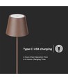 LED-lampe 4W - 4400mA batteri, 3000K, IP54, Corten hylster