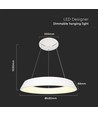 48W LED designer pendel, dimbar - Ø48,5cm, 360 grader, hvit, rund, inkl. lyskilde