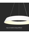 48W LED designer pendel, dimbar - Ø48,5cm, 360 grader, hvit, rund, inkl. lyskilde