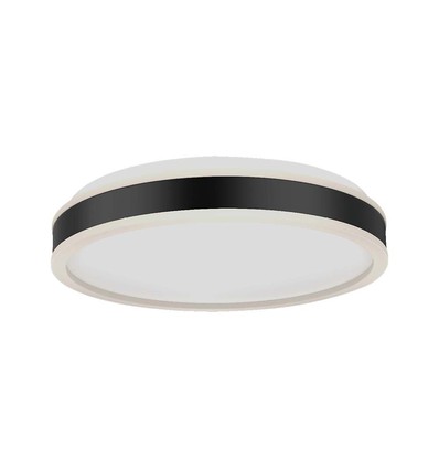 42W LED designer taklampe - Rund, sort, 4400lm, 4000K, TRIAC dimbar, IP20