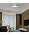42W LED designer taklampe - Rund, sort, 4400lm, 4000K, TRIAC dimbar, IP20