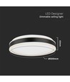 42W LED designer taklampe - Rund, sort, 4400lm, 4000K, TRIAC dimbar, IP20