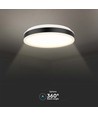 42W LED designer taklampe - Rund, sort, 4400lm, 4000K, TRIAC dimbar, IP20