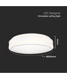 42W LED designer taklampe - Rund, hvit, dimbar, 4000K, 360 grader lysspredning