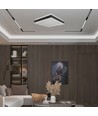 38W LED designer taklampe - 4000K, 4000lm, IP20, sort/hvit, kvadratisk/rund