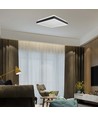38W LED designer taklampe - 4000K, 4000lm, IP20, sort/hvit, kvadratisk/rund