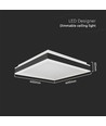 38W LED designer taklampe - 4000K, 4000lm, IP20, sort/hvit, kvadratisk/rund