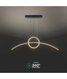 36W LED designer pendel - Sort, 3200lm, 4000K, 360 grader lysspredning
