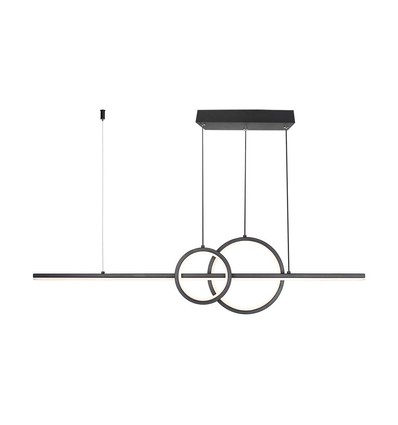 17W LED pendel, sort design - 1500lm, 4000K, Ø91,5cm, IP20, innebygd LED