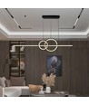 17W LED pendel, sort design - 1500lm, 4000K, Ø91,5cm, IP20, innebygd LED