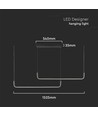 24W LED Hengelampe - Designer, 4000K, Svart