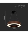60cm 50W rund LED pendel - 125lm/W, Cortenfarget, Triac dimbar, 4000K, IP20