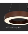60cm 50W rund LED pendel - 125lm/W, Corten, Triac dimbar, 4000K, IP20