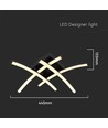 24W designer LED taklampe - Sort, 3000K, Ø45cm, moderne design, inkl. lyskilde