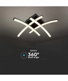 24W designer LED taklampe - Sort, 3000K, Ø45cm, moderne design, inkl. lyskilde