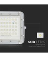 6W LED solcelle lyskaster - IP65, 4000K, hvit, inkl. solcellepanel og fjernkontroll