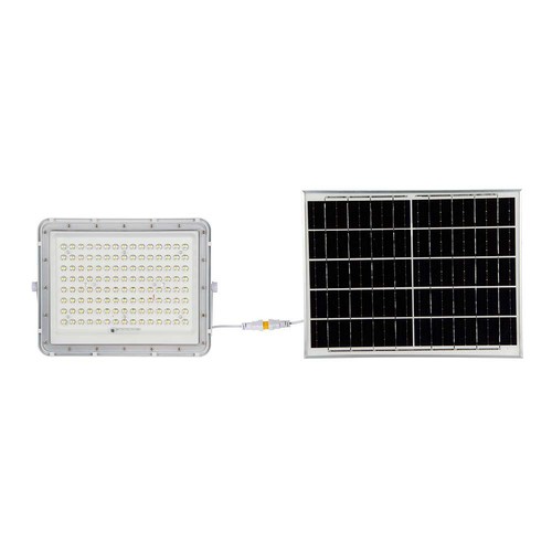 180W LED solcelle lyskaster, 4000K - Inkl. 20W solcellepanel, IP65, fjernkontroll, hvit