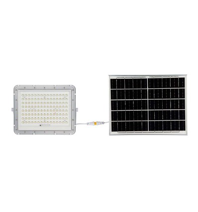 180W LED solcelle lyskaster, 4000K - Inkl. 20W solcellepanel, IP65, fjernkontroll, hvit