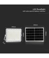 180W LED solcelle lyskaster, 4000K - Inkl. 20W solcellepanel, IP65, fjernkontroll, hvit