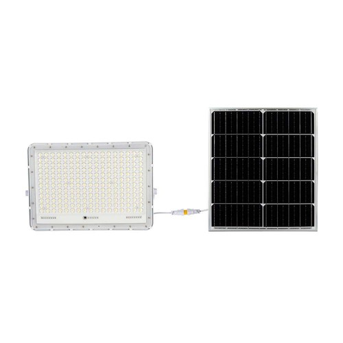 30W Solcelle LED lyskaster med fjernkontroll - 2600lm, IP65, 6400K, inkl. solpanel og batteri