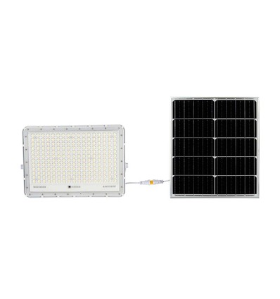 30W Solcelle LED lyskaster med fjernkontroll - 2600lm, IP65, 6400K, inkl. solpanel og batteri