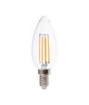 E14 5,5W LED filament kronepære - Dimbar, klart glass, 110lm/W