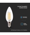 E14 5,5W LED filament kronepære - Dimbar, klart glass, 110lm/W