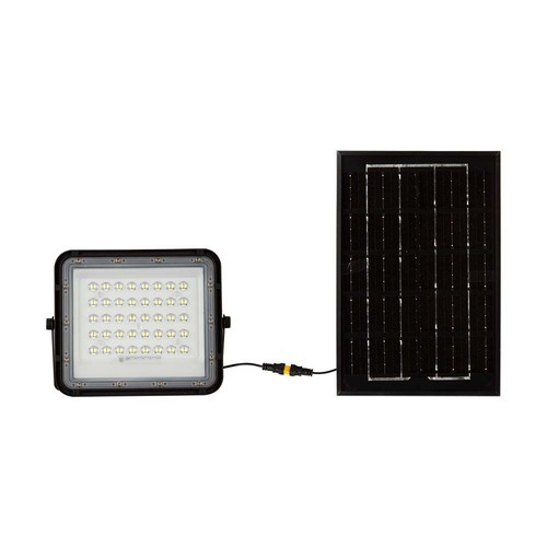 6W Solara LED lyskaster med solcelle - IP65, 6400K, inkl. fjernkontroll og solcellepanel