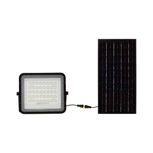 10W Solara LED lyskaster med solcelle - 800lm, IP65, kald hvit, inkl. fjernkontroll og solcellepanel