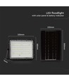 120W Solcelle LED lyskaster med panel - 1200lm, IP65, inkl. fjernkontroll, sort, utendørs