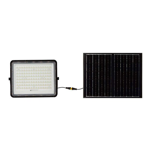 20W solcelle lyskaster med sensor og fjernkontroll - 1800lm, IP65, 4000K, sort kabinett