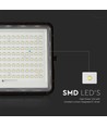 20W solcelle lyskaster med sensor og fjernkontroll - 1800lm, IP65, 4000K, sort kabinett