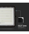 20W solcelle lyskaster med sensor og fjernkontroll - 1800lm, IP65, 6400K, sort kabinett