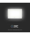 30W LED solcelle lyskaster, 6400K - 2600lm, IP65, inkl. solcellepanel og fjernkontroll, aluminium