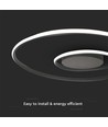 48W LED designer taklampe - 5150lm, Triac dimbar, Ø60cm, sort, 3000K