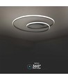 48W LED designer taklampe - 5150lm, Triac dimbar, Ø60cm, sort, 4000K