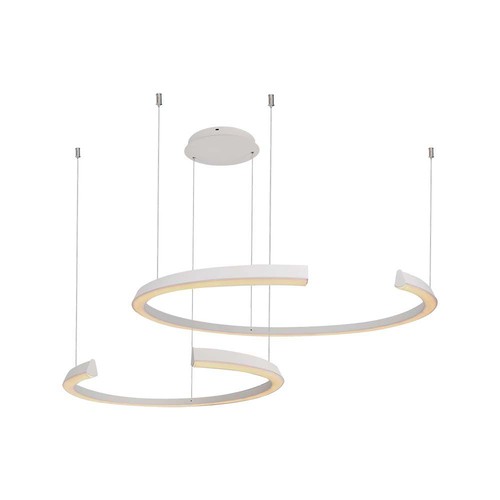 48W LED designer pendel - Hvit, 4000K, Triac dimbar, to halvmåner