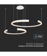 48W LED designer pendel - Hvit, 4000K, Triac dimbar, to halvmåner