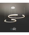 48W LED designer pendel - Hvit, 4000K, Triac dimbar, to halvmåner
