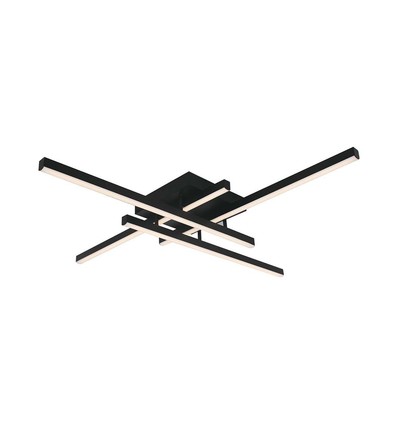 38W LED Metall Taklampe - 850x850xH105mm, 3000K, svart hus