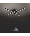 38W LED Metall Taklampe - 850x850xH105mm, 3000K, svart hus