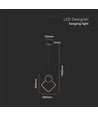 12W LED pendel, hvitt rombe-design - 105lm/W, 28x180cm, moderne lysekrone