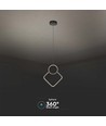 12W LED pendel, hvitt rombe-design - 105lm/W, 28x180cm, moderne lysekrone