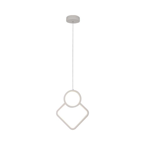 12W hvit pendel taklampe - 28x180cm, 4000K, moderne rombe design, inkl. lyskilde