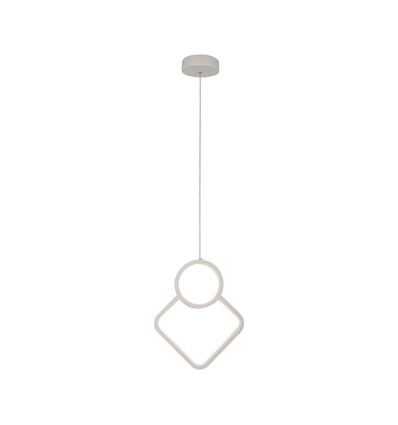 12W hvit pendel taklampe - 28x180cm, 4000K, moderne rombe design, inkl. lyskilde