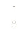 12W hvit pendel taklampe - 28x180cm, 3000K, moderne rombe design, inkl. lyskilde