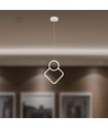 12W hvit pendel taklampe - 28x180cm, 3000K, moderne rombe design, inkl. lyskilde