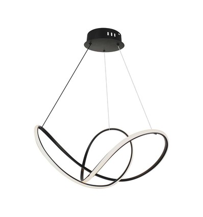 49W LED dekorativ pendel, dimbar - Ø70cm, 5220lm, 3000K, sort kabinett, IP20